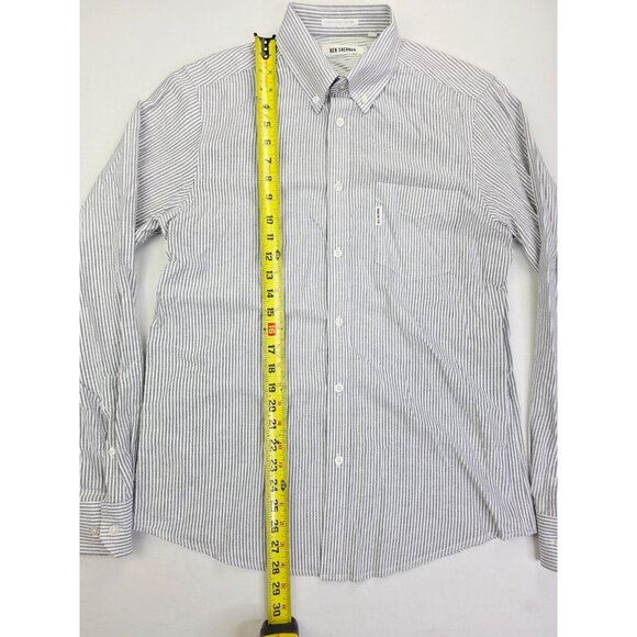 Ben Sherman Medium Mens Pocket Logo Black White Stripe The British Oxford Shirt - Picture 10 of 11
